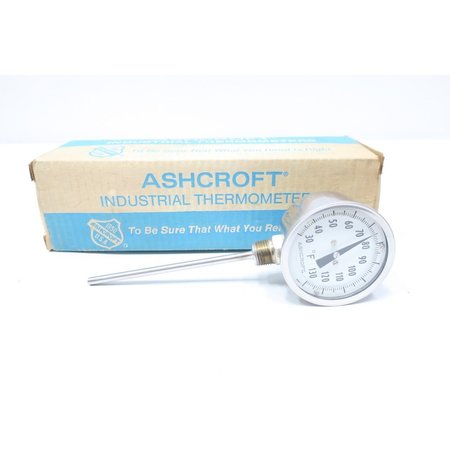 ASHCROFT 3In 1/2In 6In 30-130F Npt Bimetal Thermometer 30EI60L060